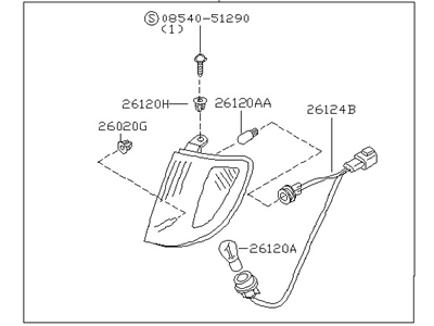 2000 Nissan Xterra Side Marker Light - 26120-7Z425