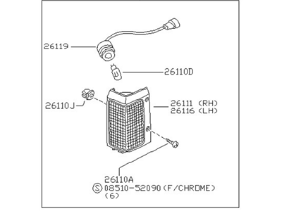 Nissan B6115-69A00 Lamp Assembly Side Combination LH