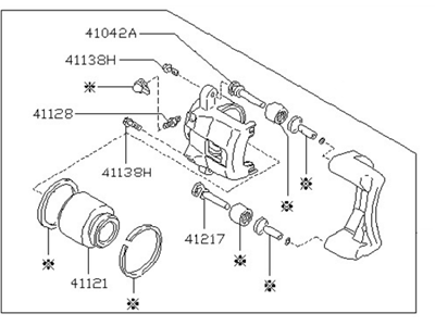 1987 Nissan Stanza Brake Caliper - 41001-13E00