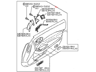 Nissan 80901-6GG0A FINISHER Assembly Front Door LH