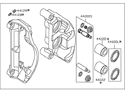 Nissan 44001-1PA1A CALIPER Assembly-Rear RH,W/O Pads Or SHIMS