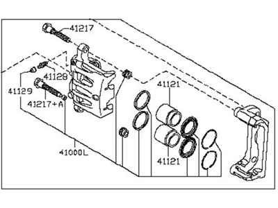 2008 Nissan Quest Brake Caliper - 41011-CN91B