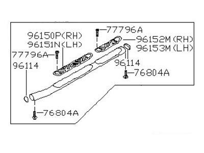 Nissan 96110-7Z960 XTERRA Pipe-Side Step,RH