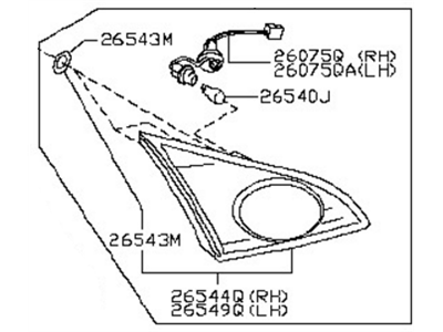 Nissan 26545-8B825 Backup Lamp Assy-LH