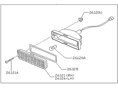 Nissan B6120-01G01 Lamp-Front Combination RH