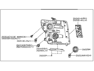 Nissan 26010-EZ21B Headlamp Assembly-Passenger Side