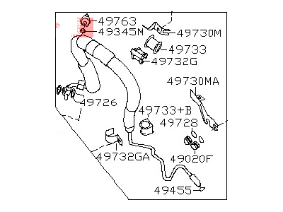 Nissan 49720-CK000 Hose And Tube Assembly