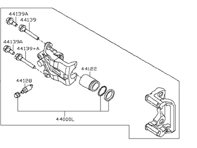 Nissan 44011-EA04B CALIPER Assembly-Rear LH,W/O Pads Or SHIMS