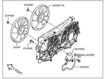 Nissan 21481-3NF0B Motor & Fan Assy-W/Shroud