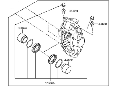 Nissan 44001-1AA0A CALIPER Assembly-Rear RH,W/O Pads Or SHIMS