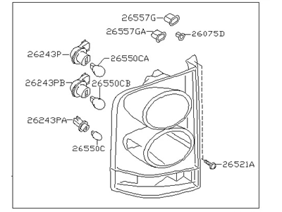 Nissan 26550-ZC225 Lamp Assembly- Rear Combination, RH