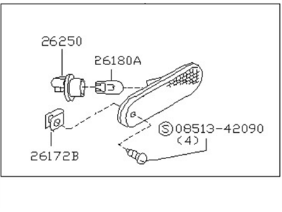 Nissan 26180-66Y00 Lamp Assembly-Side Marker,R