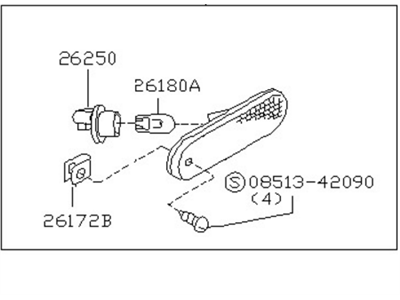 1992 Nissan Sentra Side Marker Light - 26180-65Y00