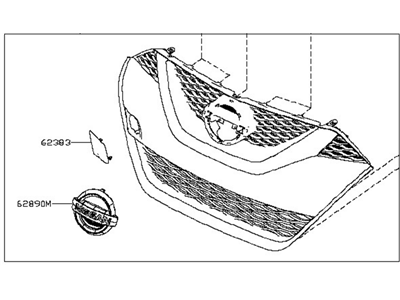 Nissan 62310-4RA0B Grille Assy-Front