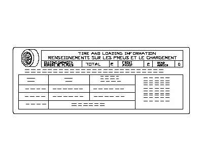 Nissan 99090-3LM0A Placard-Tire Limit