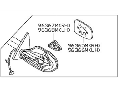 Nissan 96301-9N81A Mirror Assy-Outside,RH