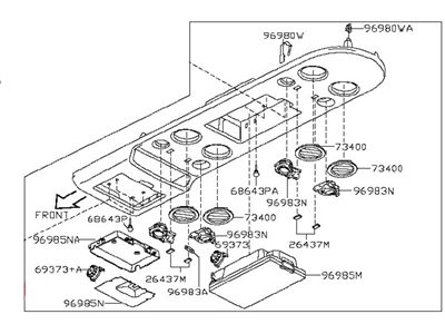 Nissan 96980-ZQ03D FINISHER Console