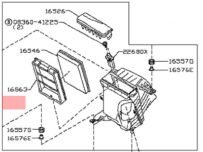 Nissan 16500-JG30B Air Cleaner Assembly