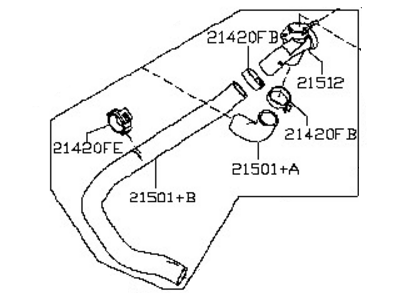 Nissan 21501-JP00A Hose-Radiator,Upper