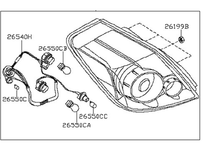 Nissan 26550-JA000 Lamp Assembly-Rear Combination,RH