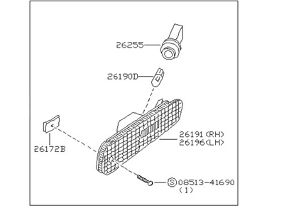 Nissan B6190-30P00 Lamp Assembly-Rear Side Marker,RH