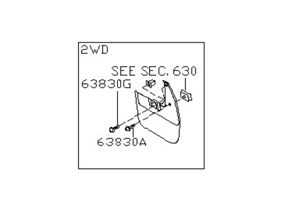 2001 Nissan Frontier Mud Flaps - F3851-3S500