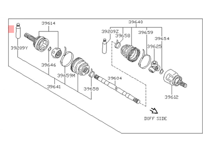 1988 Nissan Sentra Axle Shaft - 39600-70A10