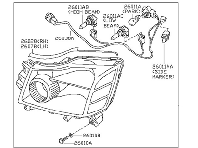 2006 Nissan Armada Headlight - 26060-7S026