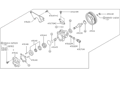 1990 Nissan Axxess Power Steering Pump - 49110-30R00