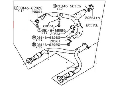 Nissan 20020-JL00A Exhaust Tube Assembly, Front