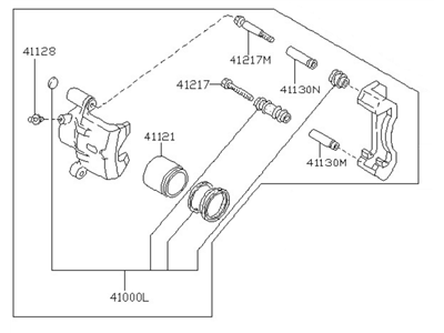 Nissan 41001-02Y00 CALIPER Assembly RH