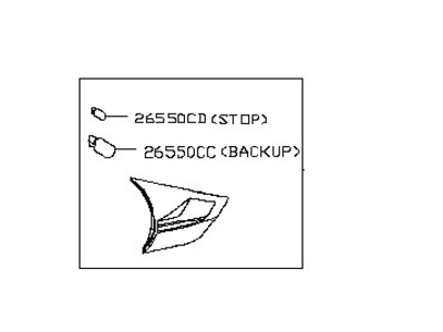 2015 Nissan Rogue Back Up Light - 26550-5HA1A