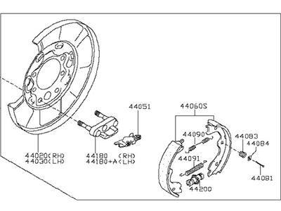 2008 Nissan Pathfinder Brake Backing Plate - 44010-EA06A