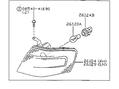 Nissan 26125-1M325 Lamp Assembly-Front Combination,LH