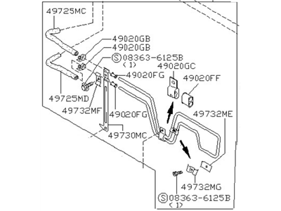 1999 Nissan Maxima Power Steering Hose - 49790-58U00