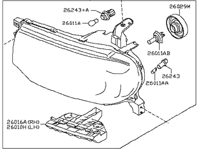 Nissan 26060-1FC0B Driver Side Headlight Assembly