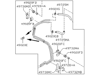 2001 Nissan Altima Power Steering Hose - 49721-0Z400