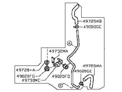 2017 Nissan Quest Power Steering Hose - 49721-1JA5A