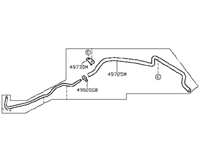 2012 Nissan Quest Power Steering Hose - 49721-1JA1B