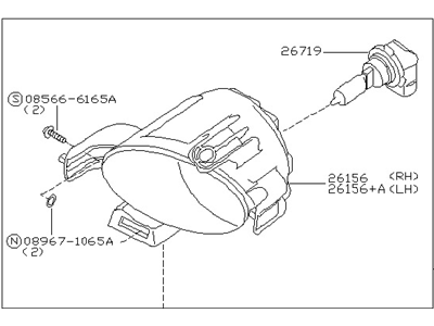 Nissan 26155-ZM70A Lamp Assembly-Fog,LH