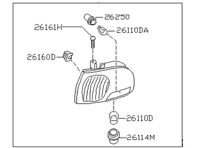 Nissan B6115-7B000 Lamp Assembly Side Combination LH