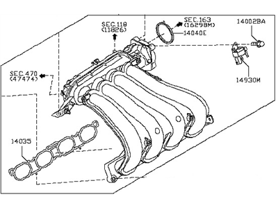 Nissan Versa Intake Manifold - 14001-EE00B