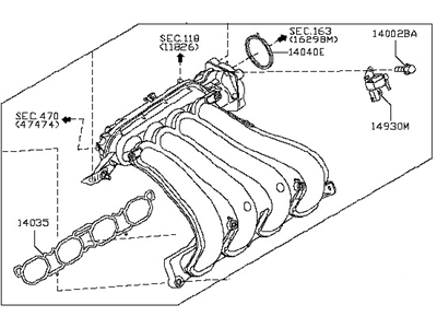 2009 Nissan Versa Intake Manifold - 14001-EE00B