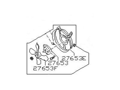 Nissan 92120-11M01 Motor Fan W/SHROUD