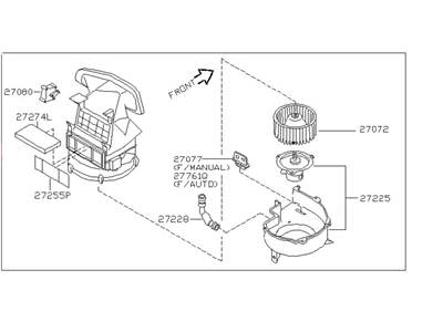 Nissan 27200-7Y01A Blower Assy-Front