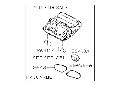 Nissan 26430-65F00 Lamp Assembly-Map