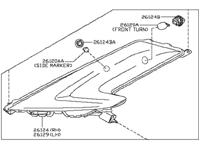 Nissan 26120-3YW5A Combination Lamp Assy-Front,RH