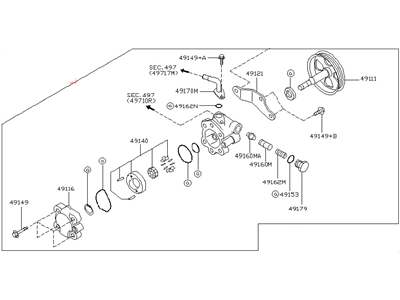 Nissan 49110-EV00B Pump Assy-Power Steering