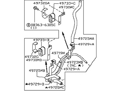 2012 Nissan 370Z Power Steering Hose - 49721-JK03A