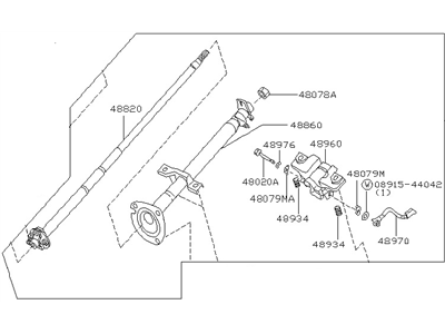 1999 Nissan Frontier Steering Column - 48805-9Z355